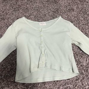 light green cropped long sleeve.